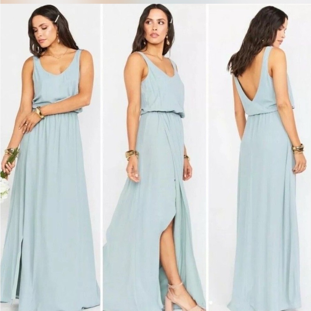 Show Me Your Mumu Kendall Maxi Dress: Size Small Silver Sage